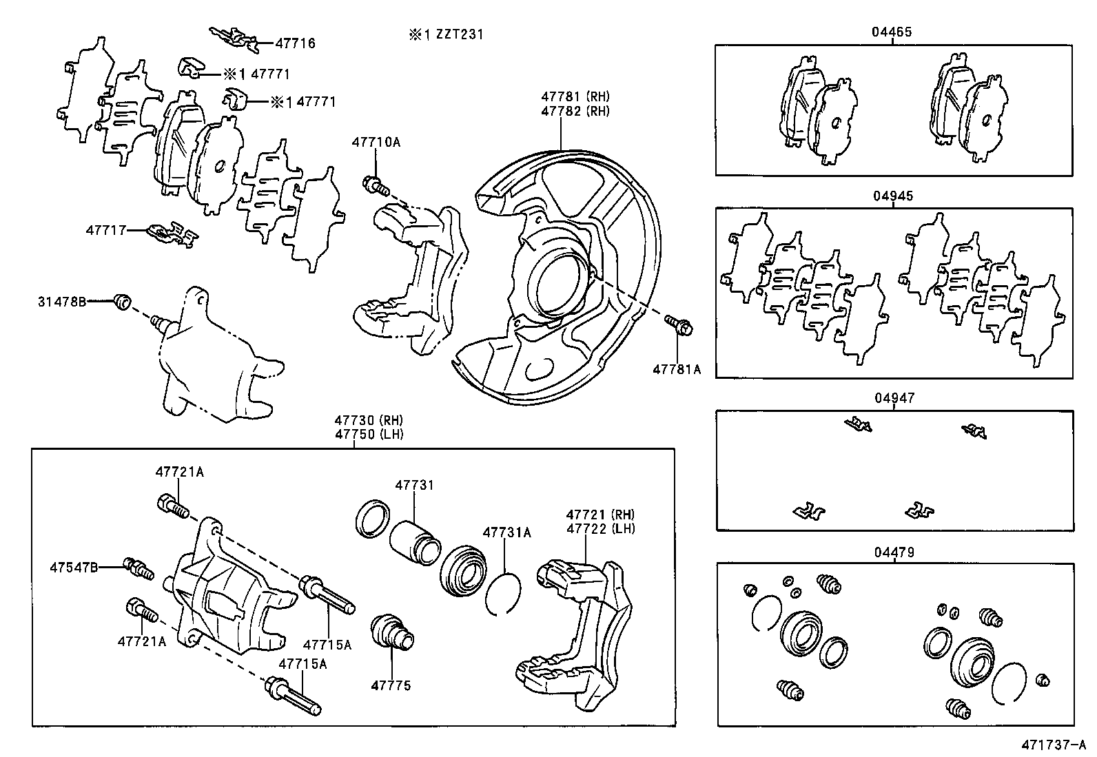 04465-20500 PAD KIT, DISC BRAKE, FRONT product image