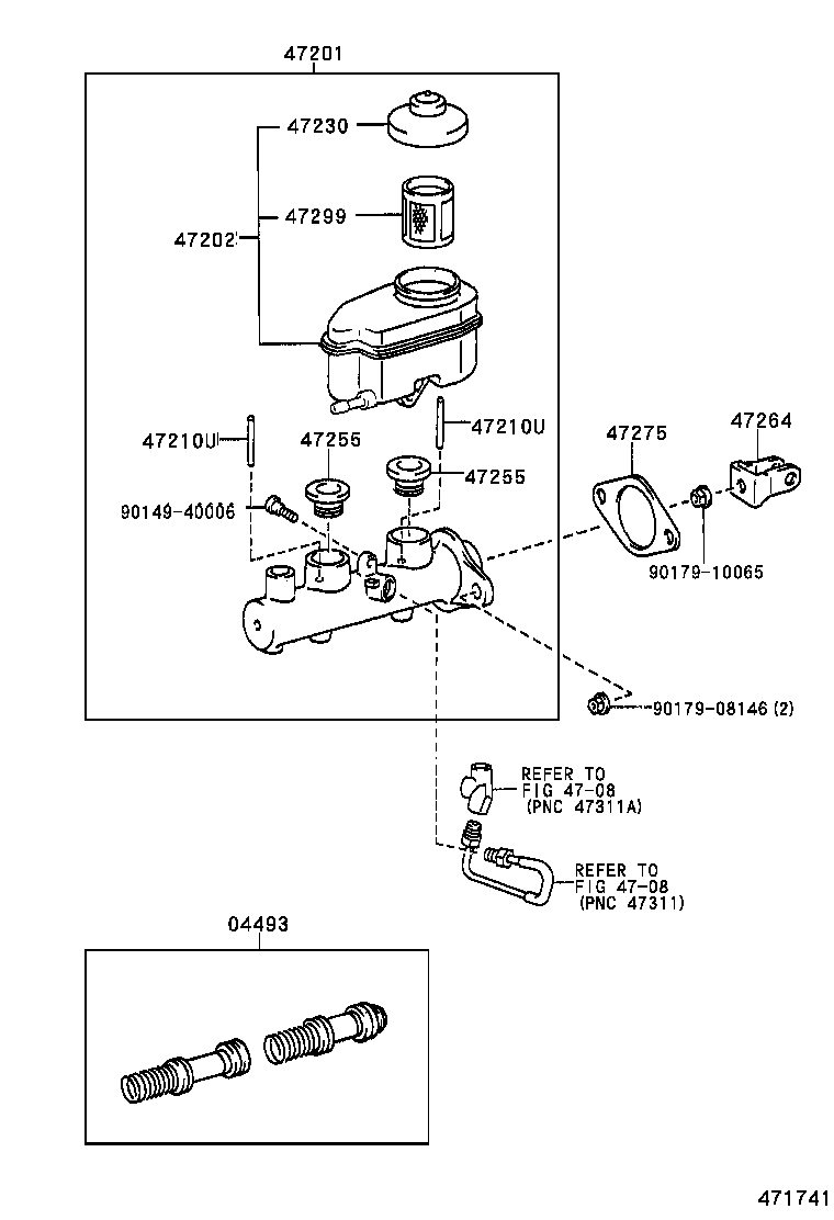 47201-33220 CYLINDER SUB-ASSY, BRAKE MASTER product image