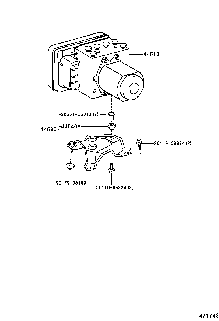 44590-16030 BRACKET ASSY, BRAKE ACTUATOR product image