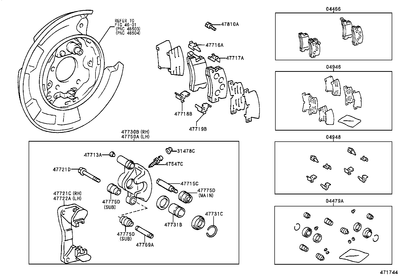 04479-33071 CYLINDER KIT, DISC BRAKE, REAR product image