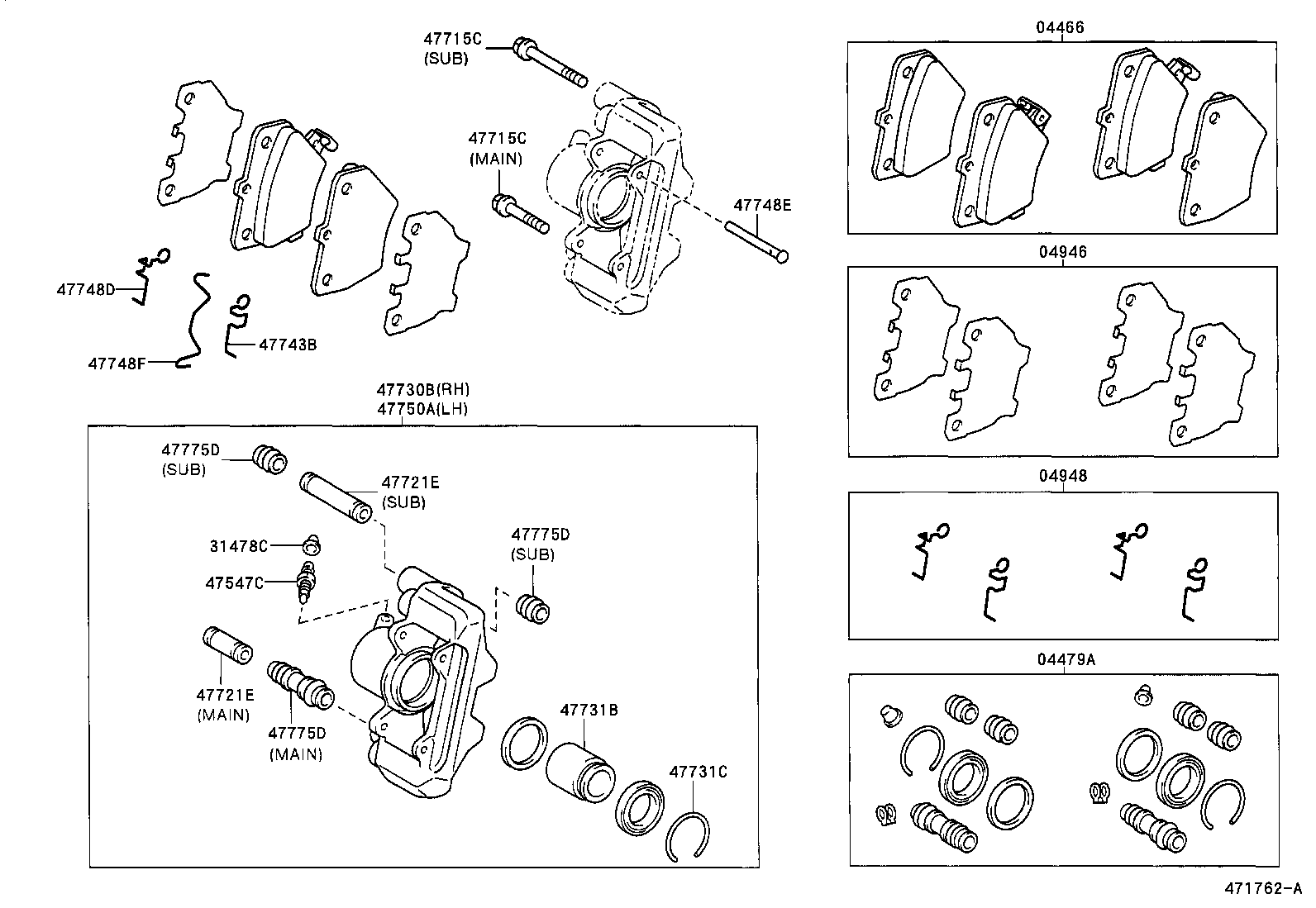 04466-20090 PAD KIT, DISC BRAKE, REAR product image
