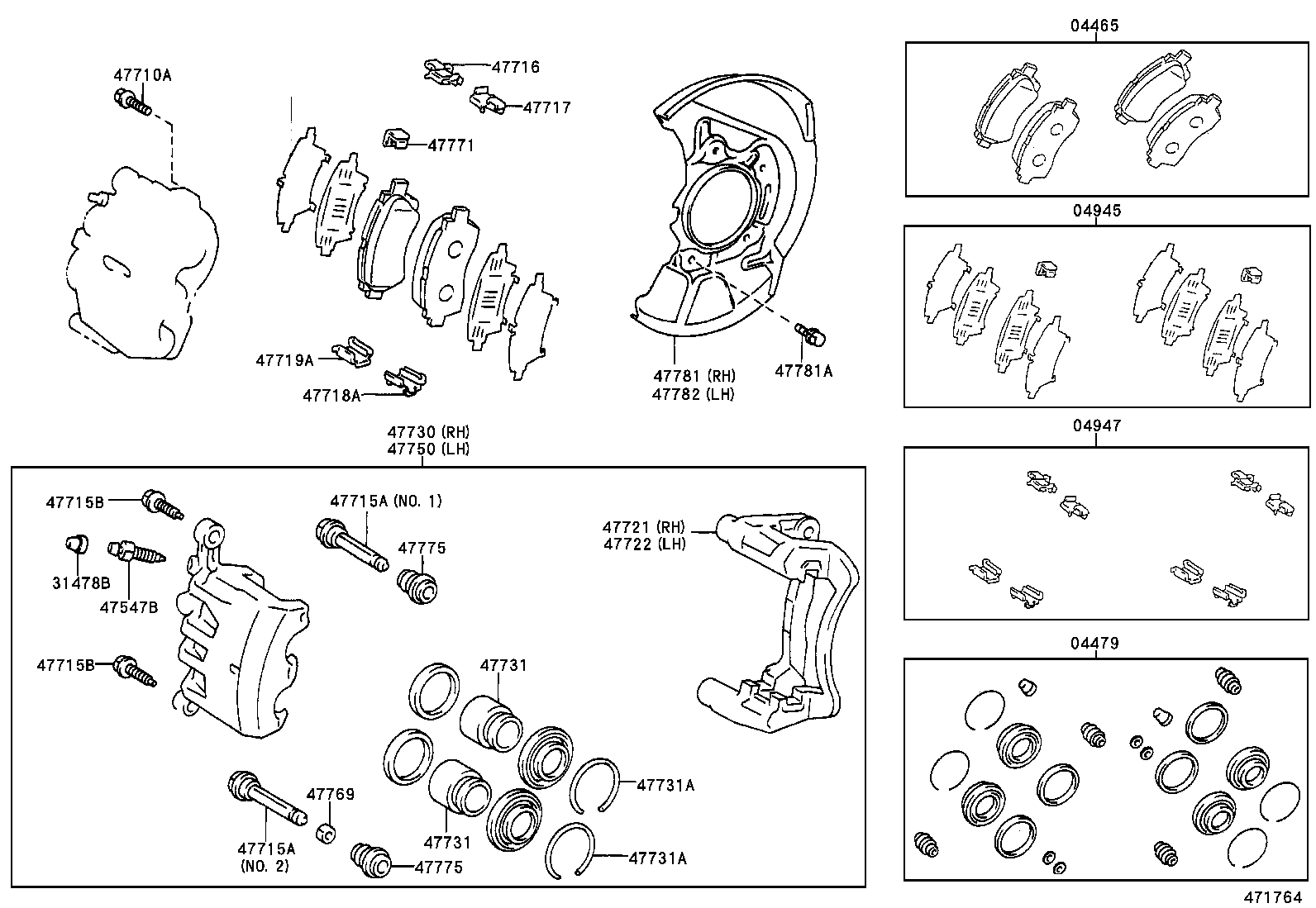 04465-33130 PAD KIT, DISC BRAKE, FRONT product image