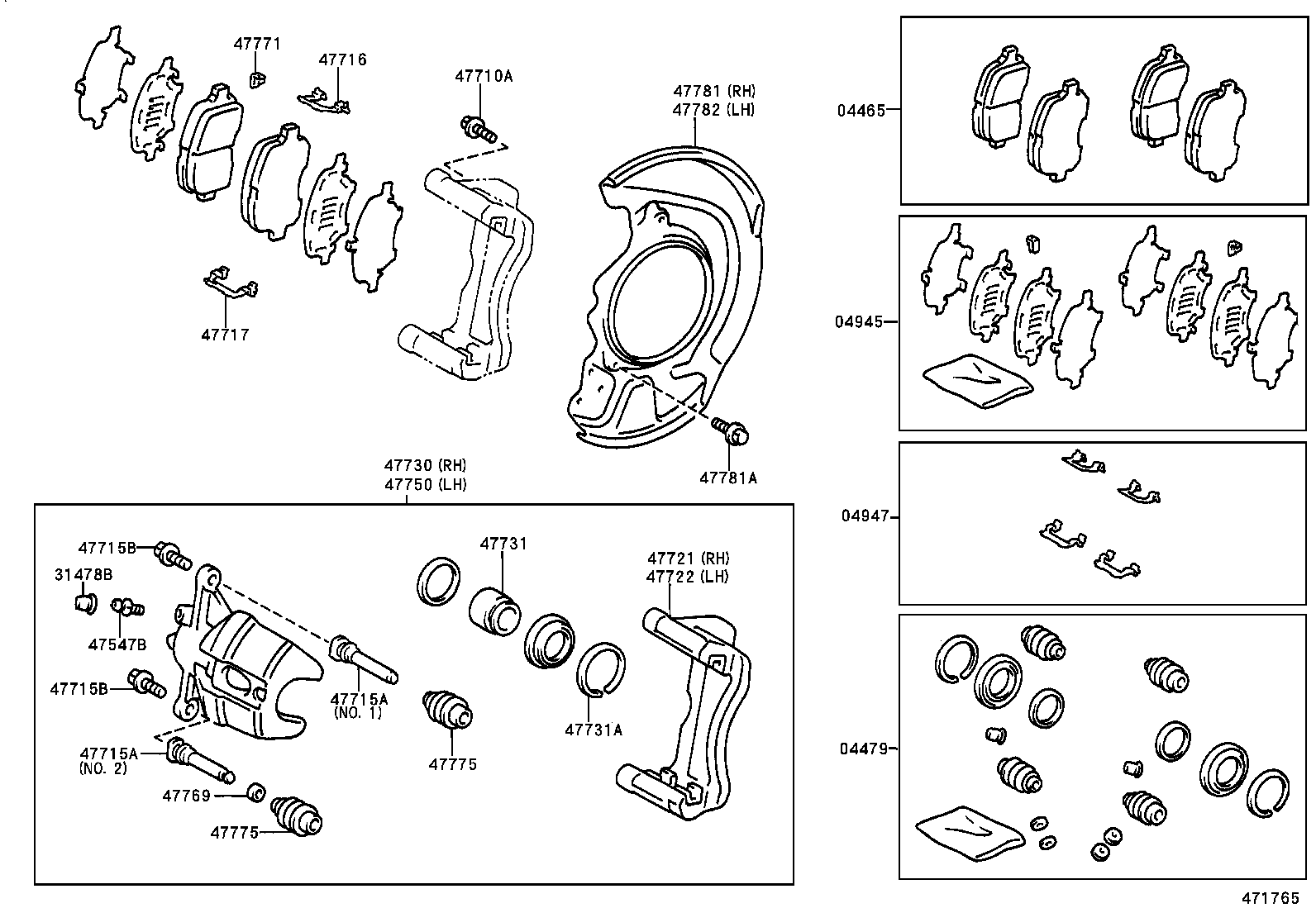04465-33130 PAD KIT, DISC BRAKE, FRONT product image