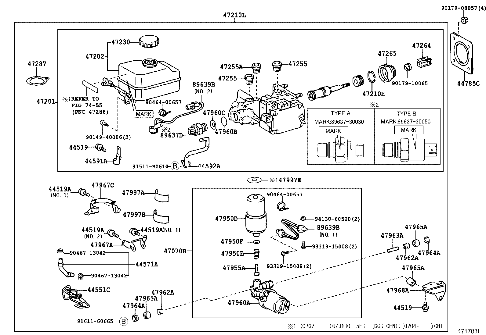04493-60320 CYLINDER KIT, BRAKE MASTER product image