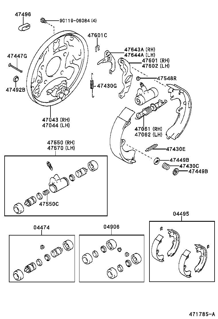 Toyota 47044-47010 PLATE SUB-ASSY, BRAKE BACKING, REAR LH