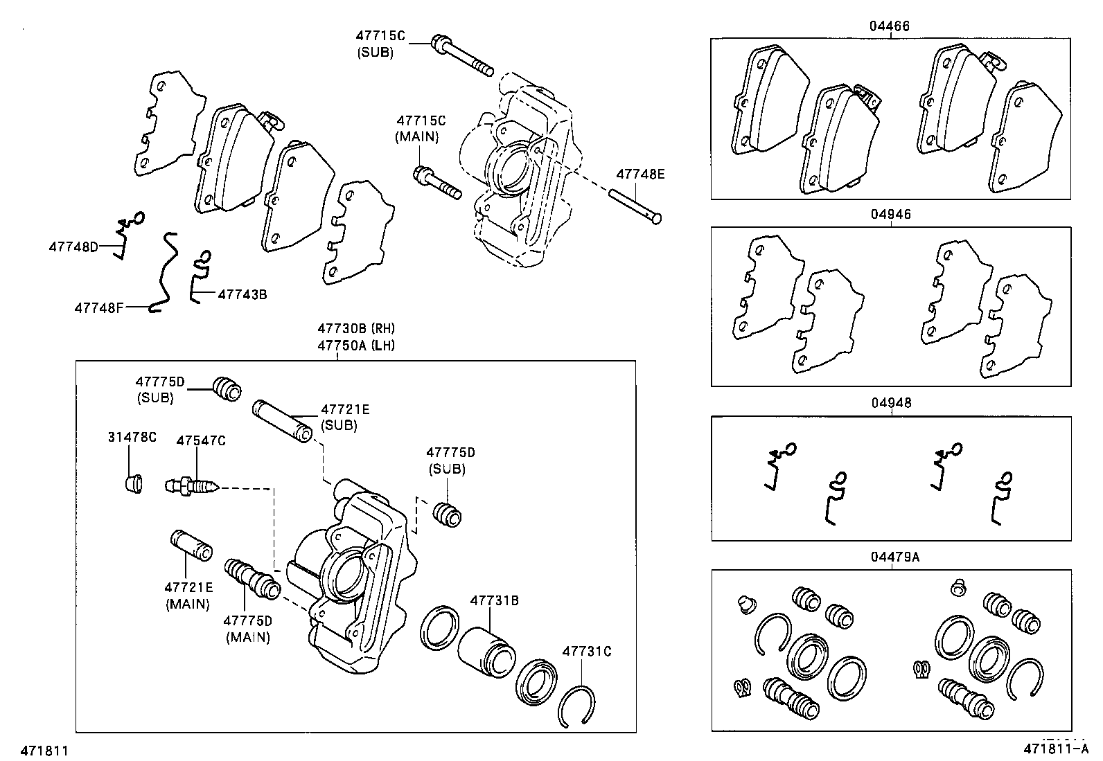 04479-42020 CYLINDER KIT, DISC BRAKE, REAR product image