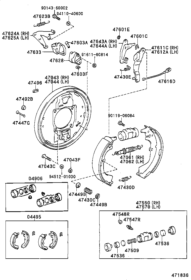 04497-26080 SHOE KIT, REAR BRAKE product image