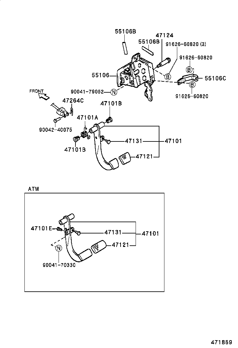 47110-87402 PEDAL SUB-ASSY, BRAKE product image