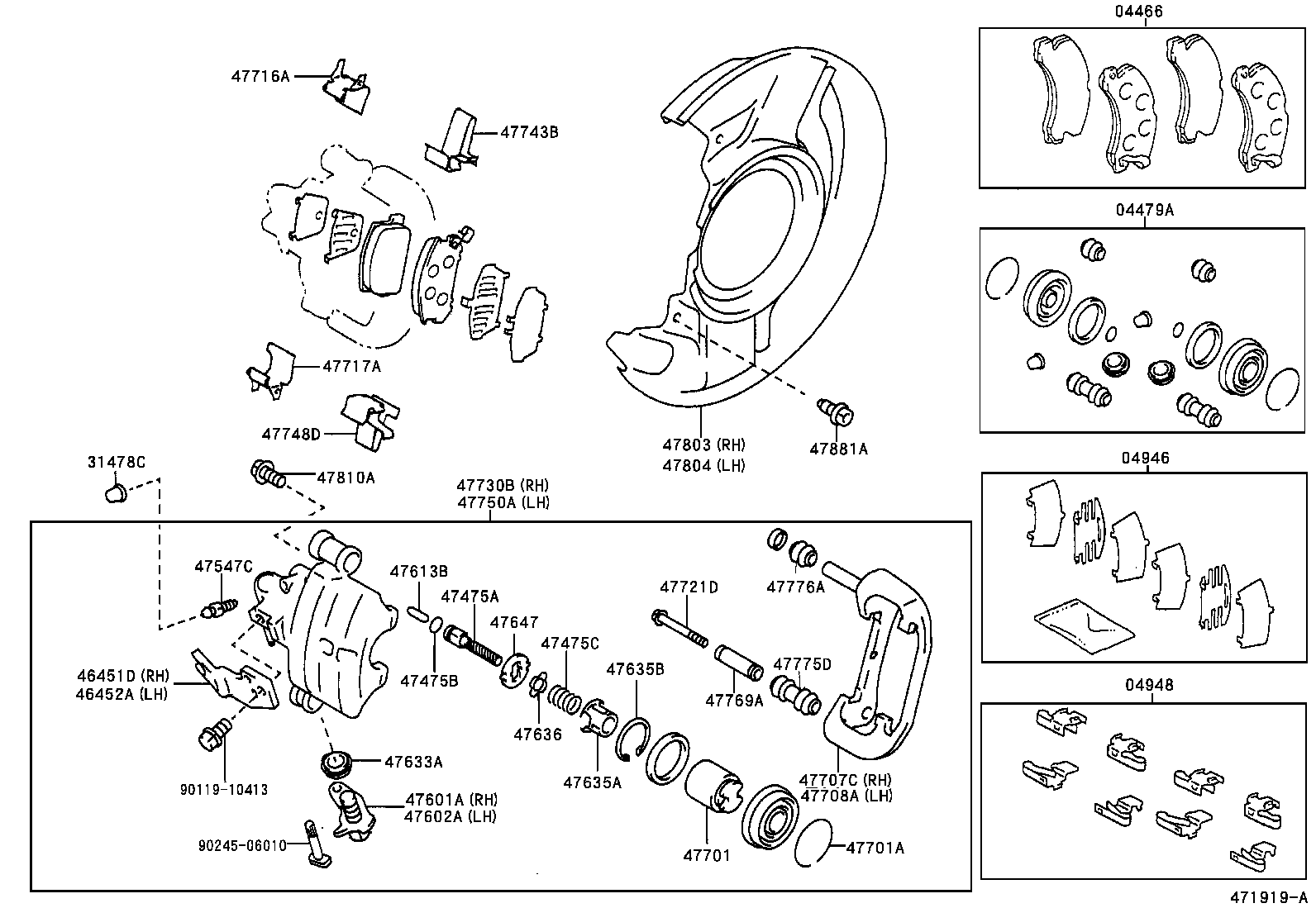 Toyota 04479-17050 CYLINDER KIT, DISC BRAKE, REAR