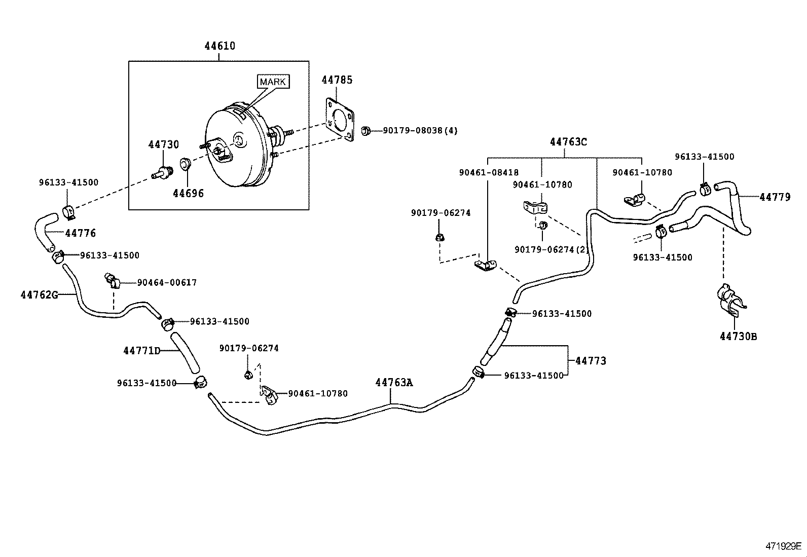 Toyota 44776-17140 HOSE, BRAKE BOOSTER