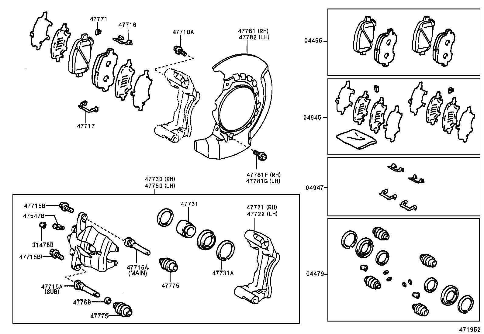 04947-28060 FITTING KIT, DISC BRAKE, FRONT product image