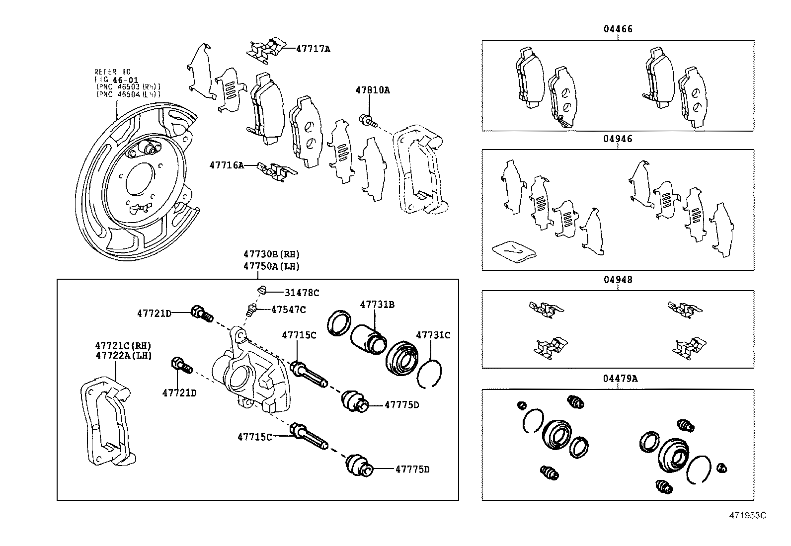 04466-28050 PAD KIT, DISC BRAKE, REAR product image