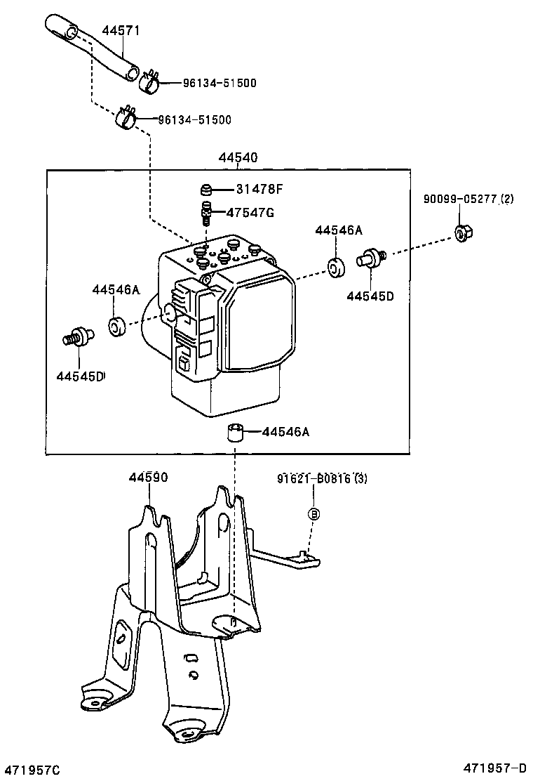 44571-28010 HOSE, BRAKE ACTUATOR product image