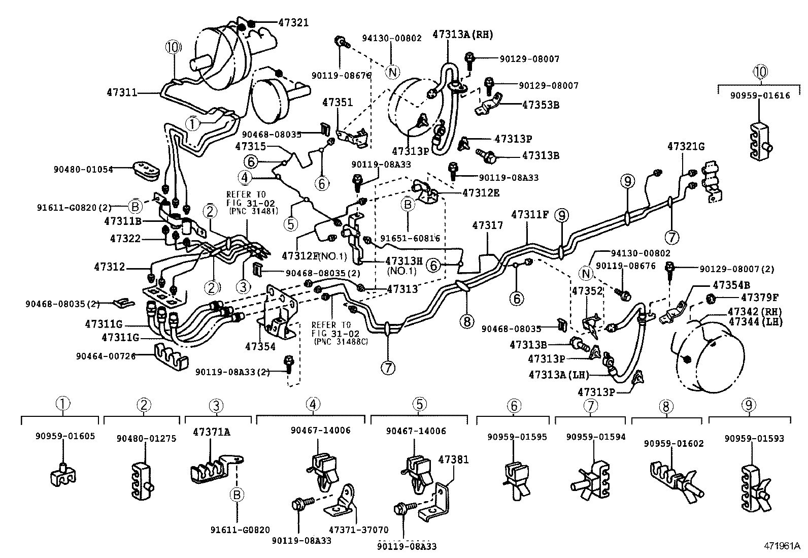47311-37170 TUBE, FRONT BRAKE, NO.1 product image