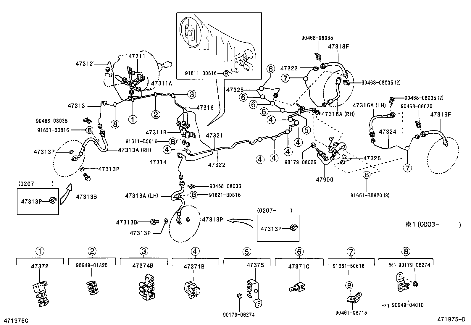 47311-28610 TUBE, FRONT BRAKE, NO.1 product image