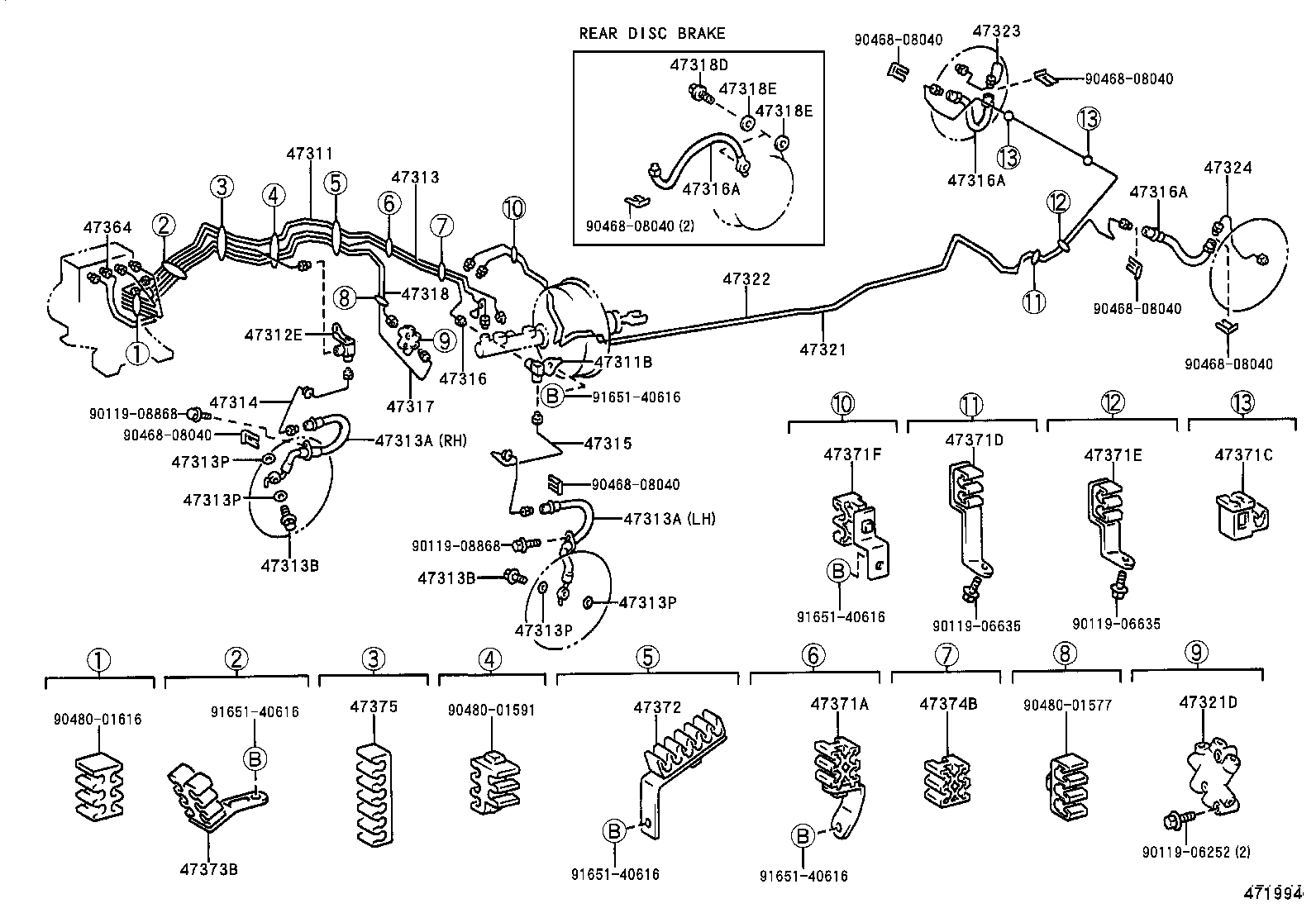 47311-12590 TUBE, FRONT BRAKE, NO.1 product image