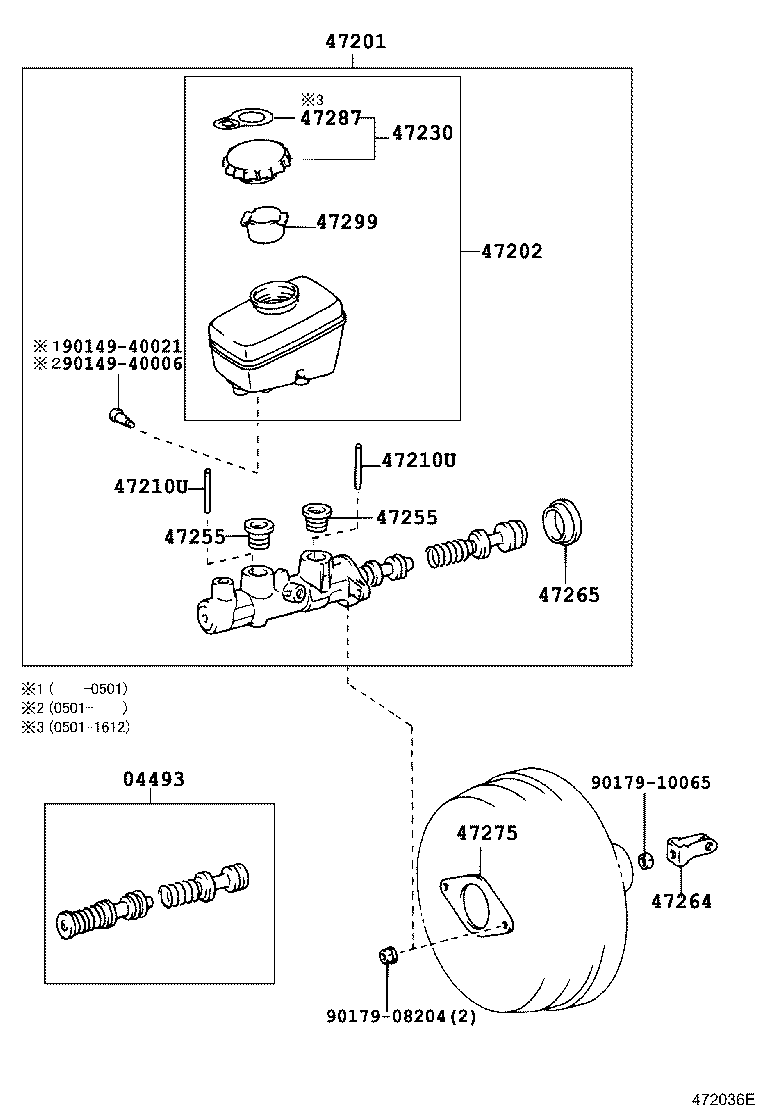 47201-40070 CYLINDER SUB-ASSY, BRAKE MASTER product image