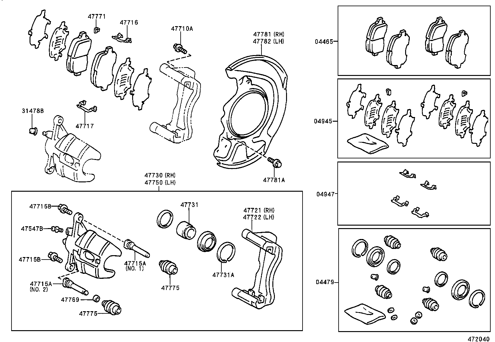 47730-33161 CYLINDER ASSY, FRONT DISC BRAKE, RH product image