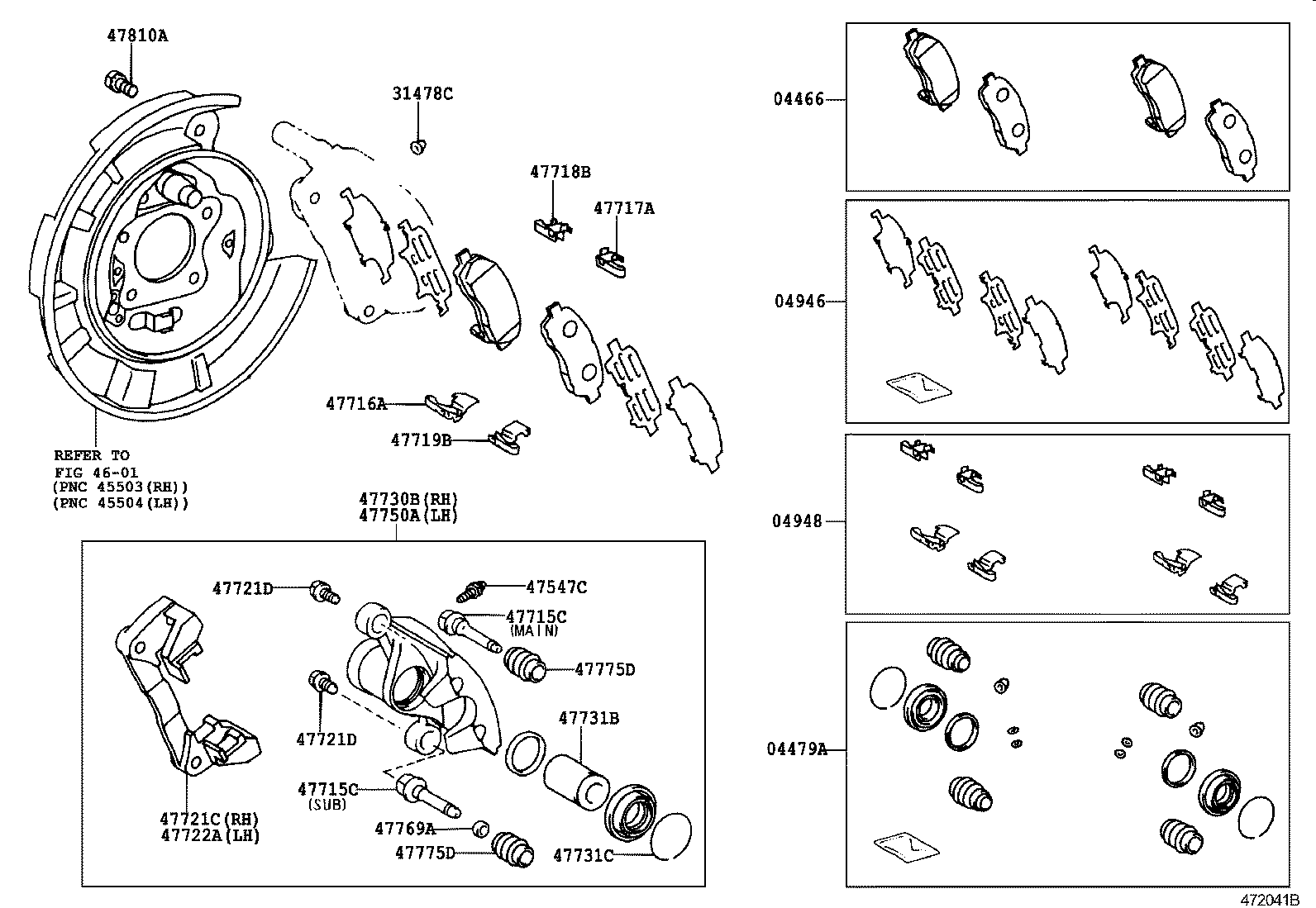 47721-07022 MOUNTING, REAR DISC BRAKE CYLINDER, RH product image