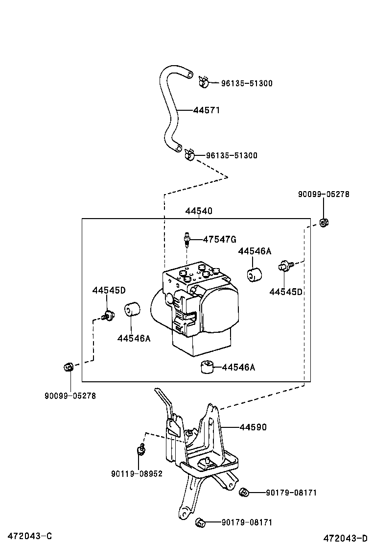 44590-40030 BRACKET ASSY, BRAKE ACTUATOR product image