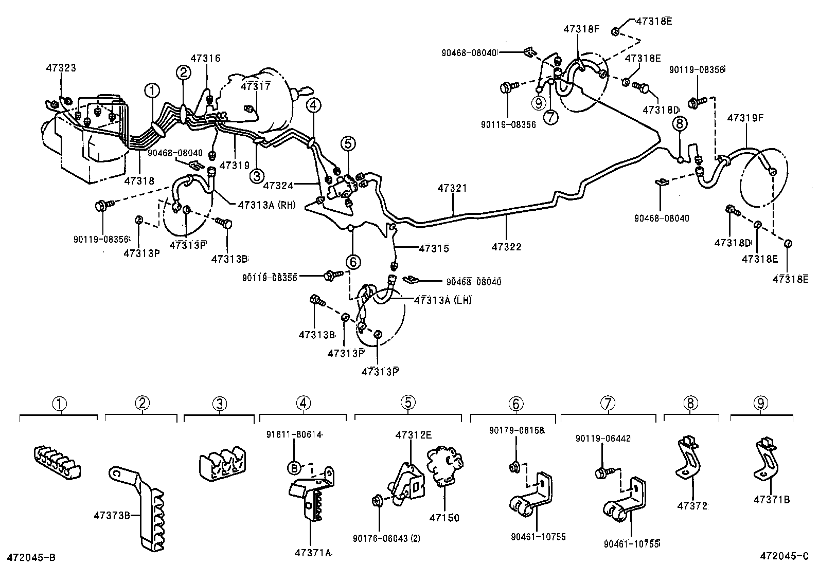47315-YF030 TUBE, FRONT BRAKE, NO.5 product image
