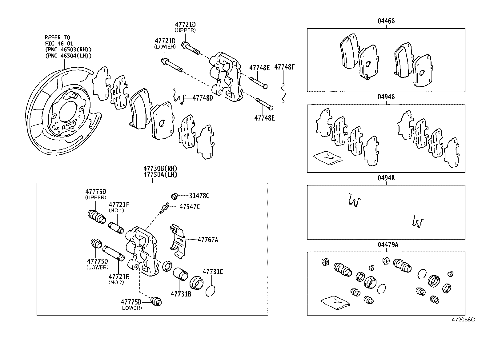 04466-42050 PAD KIT, DISC BRAKE, REAR product image