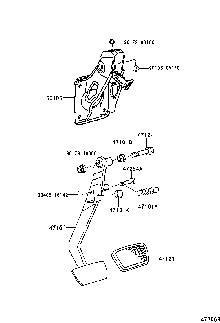 47101-47010 PEDAL SUB-ASSY, BRAKE product image