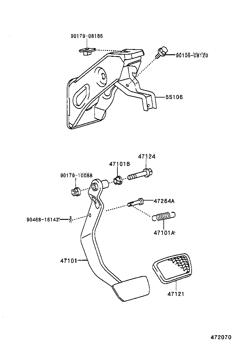 47101-47020 PEDAL SUB-ASSY, BRAKE product image