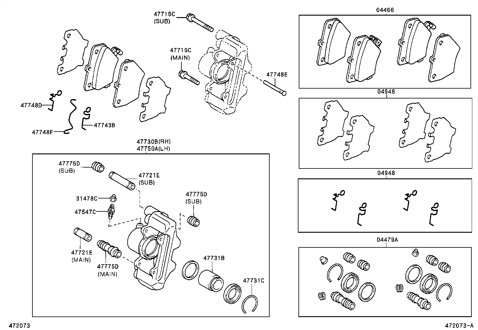 04479-20340 CYLINDER KIT, DISC BRAKE, REAR product image