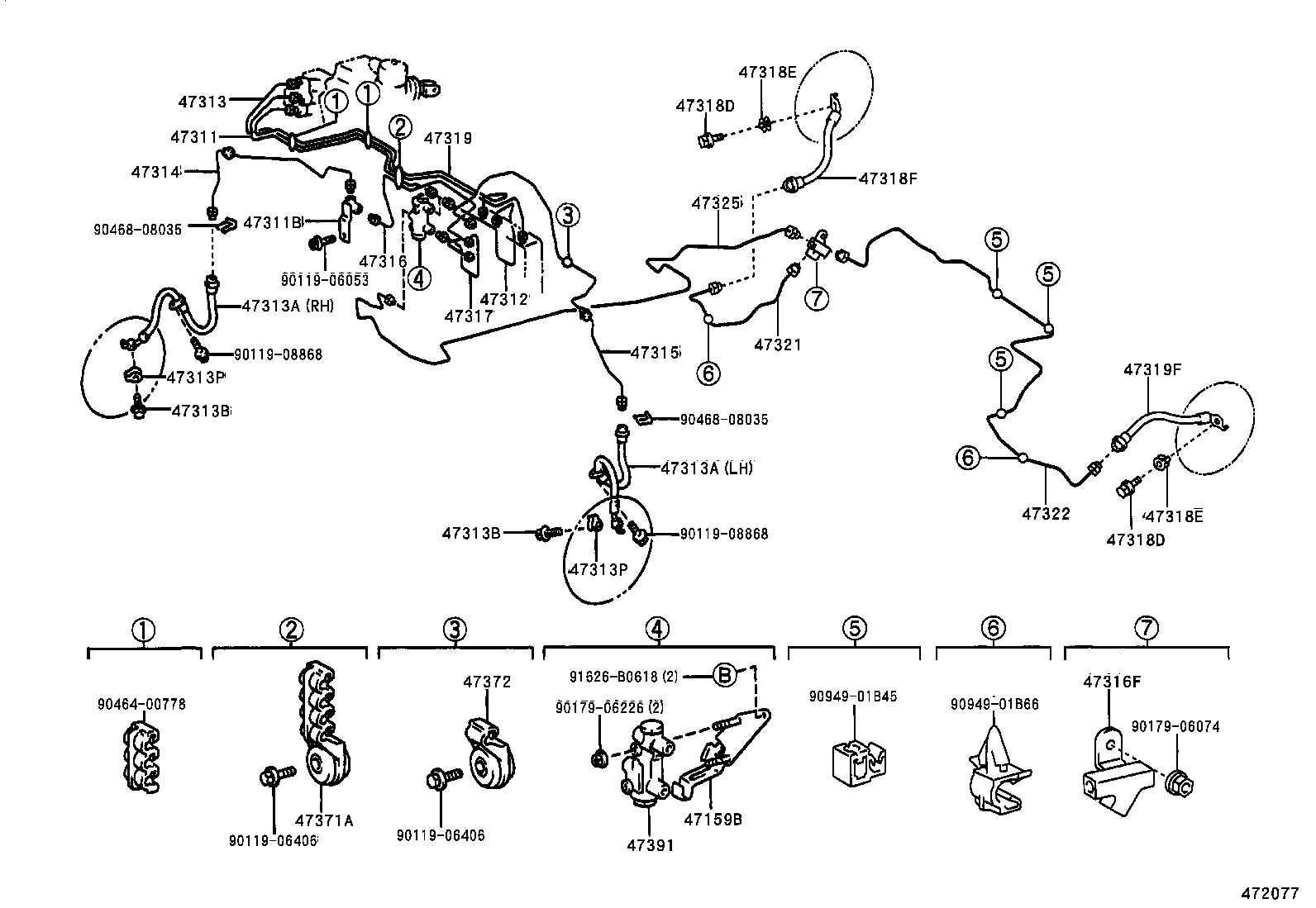 47311-47020 TUBE, FRONT BRAKE, NO.1 product image