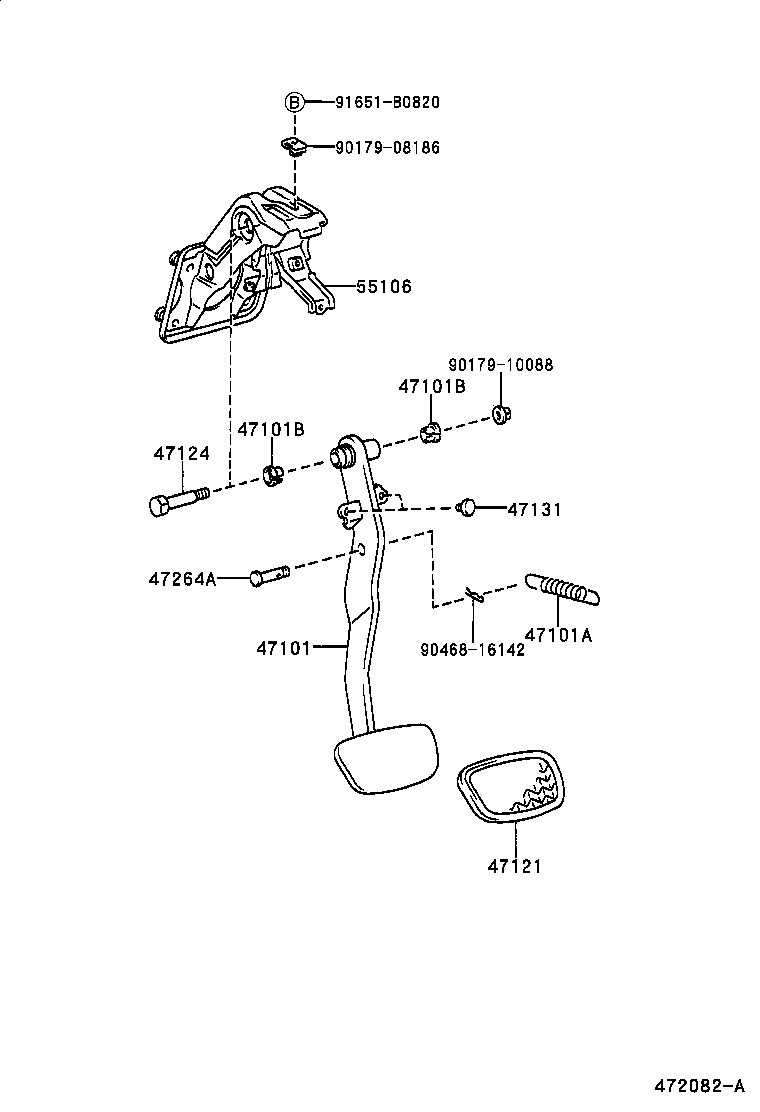 47101-32190 PEDAL SUB-ASSY, BRAKE product image
