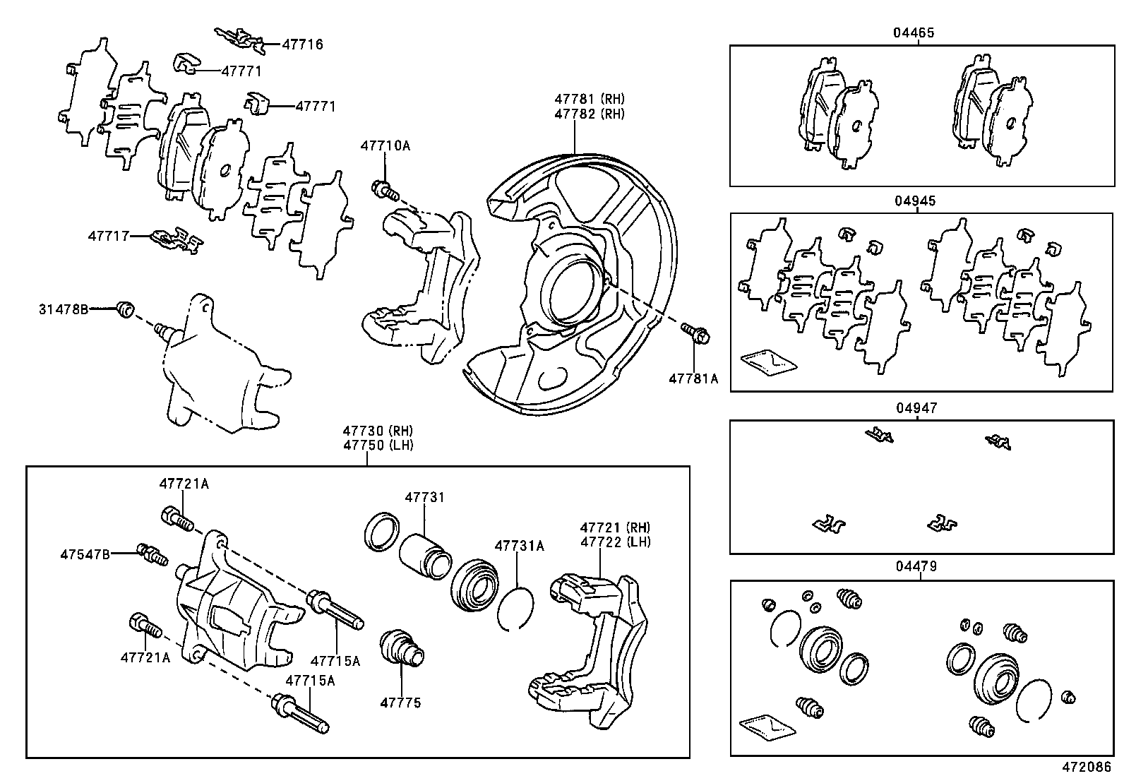 04465-32210 PAD KIT, DISC BRAKE, FRONT product image