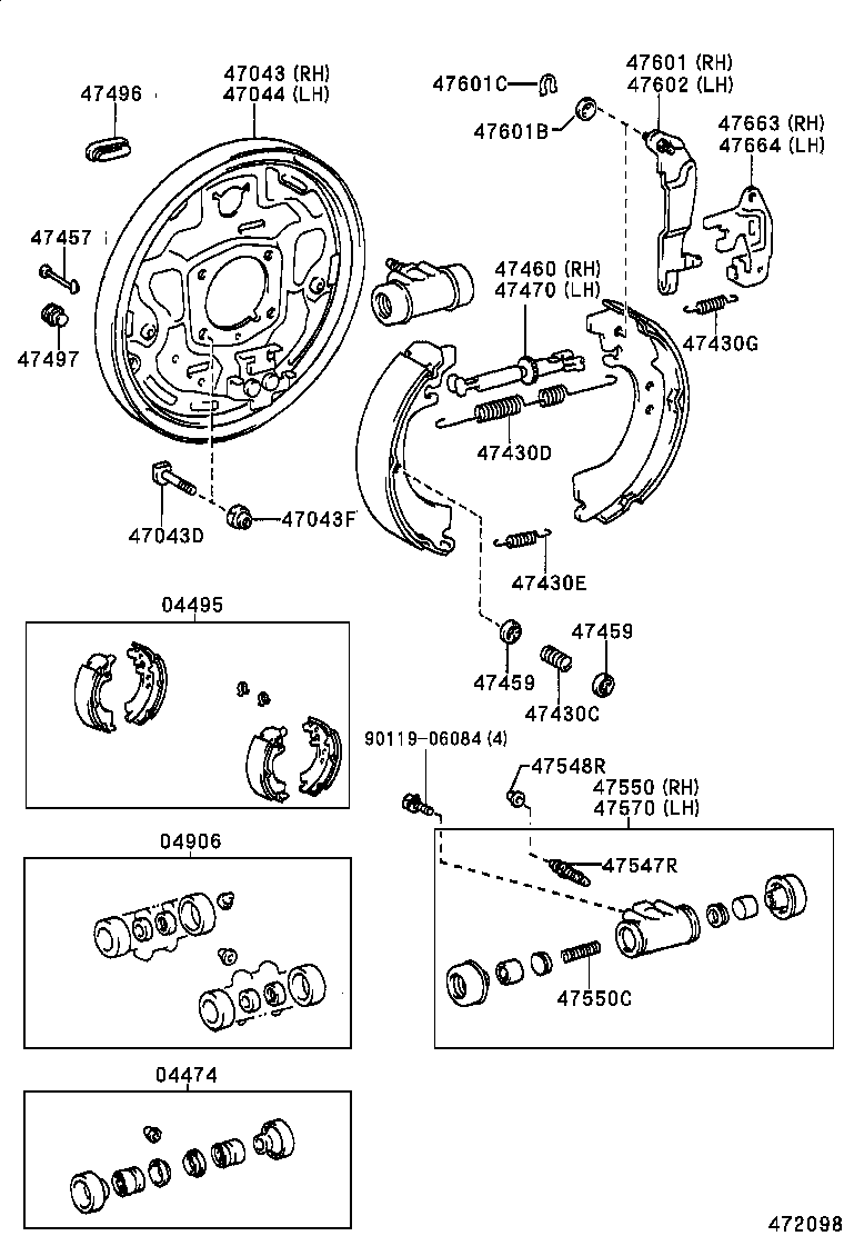 47044-28130 PLATE SUB-ASSY, BRAKE BACKING, REAR LH product image