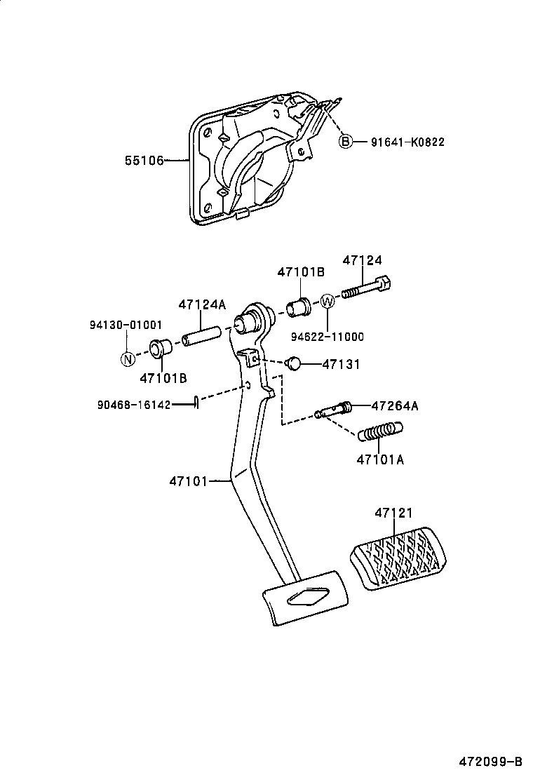 47101-48010 PEDAL SUB-ASSY, BRAKE product image