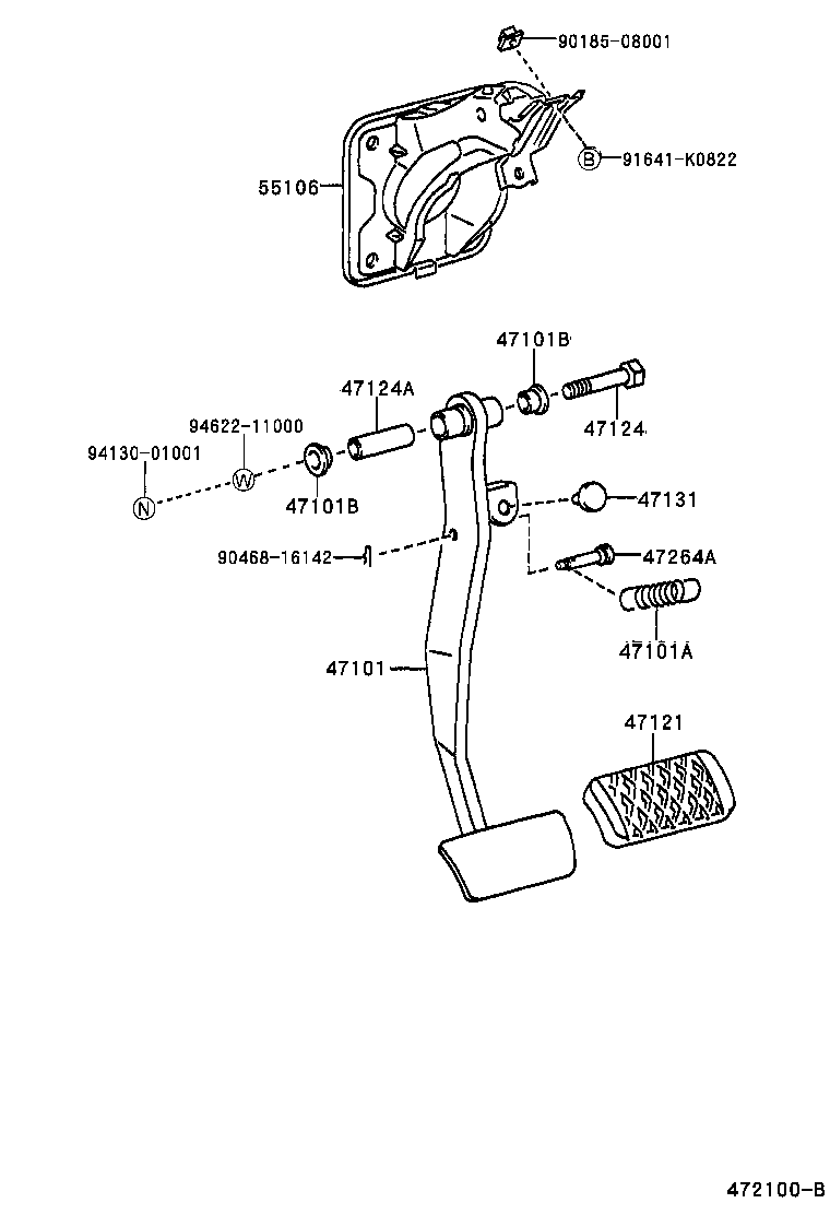 47101-48010 PEDAL SUB-ASSY, BRAKE product image