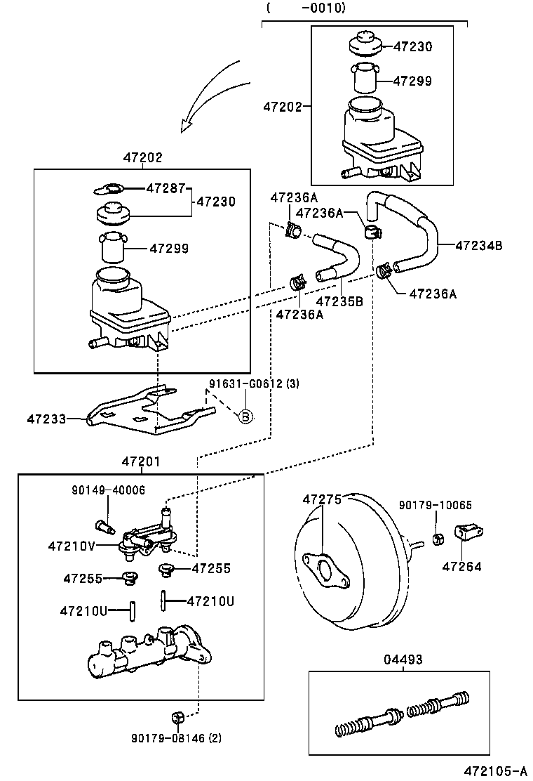 47201-48060 CYLINDER SUB-ASSY, BRAKE MASTER product image