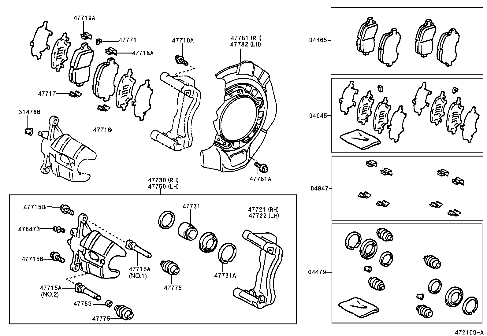 47730-48030 CYLINDER ASSY, FRONT DISC BRAKE, RH product image