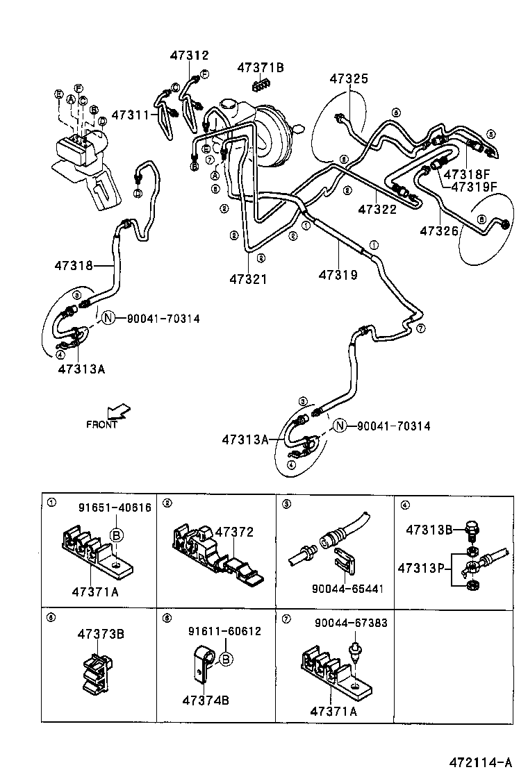 47311-87403 TUBE, FRONT BRAKE, NO.1 product image