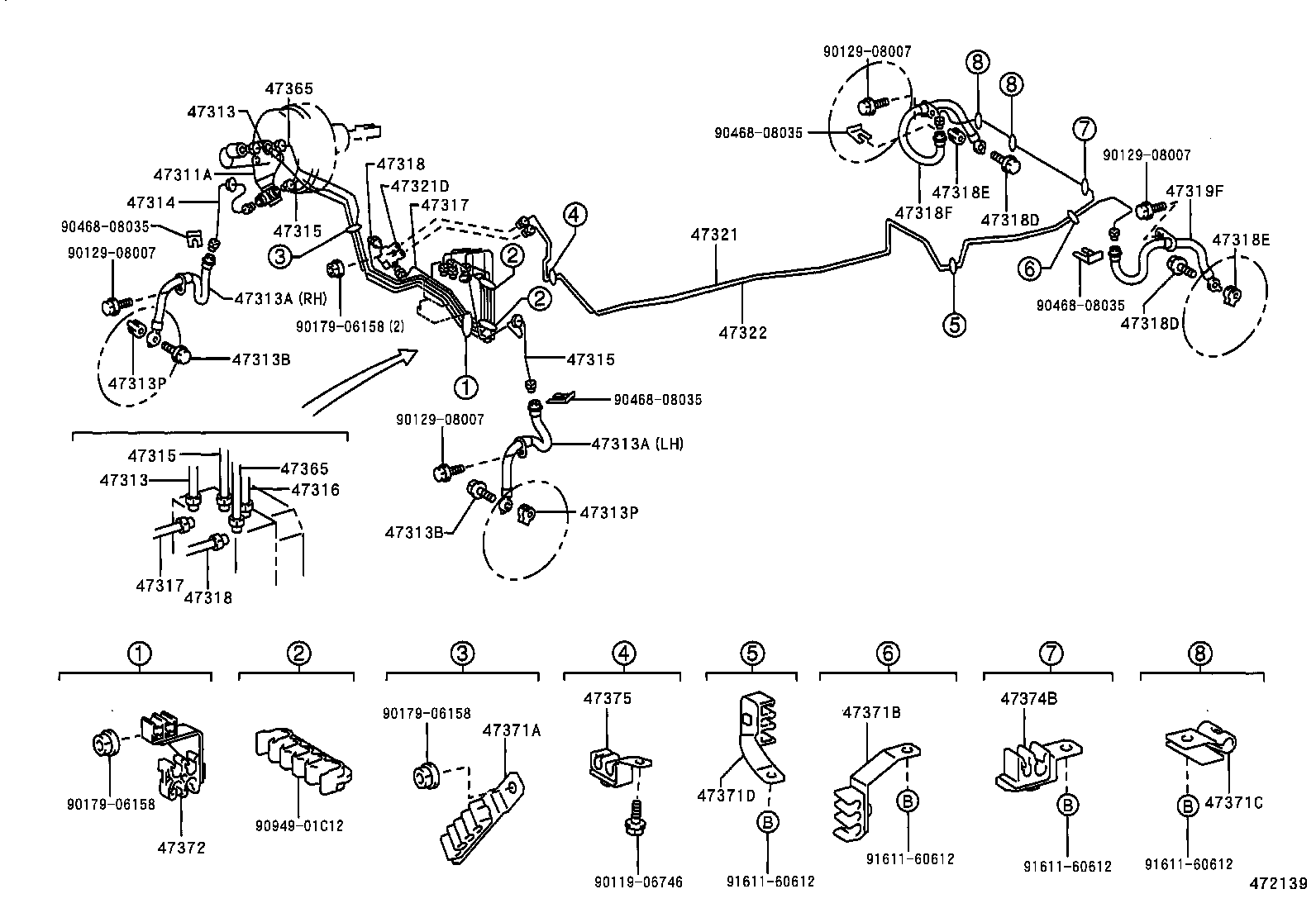 47311-05191 TUBE, FRONT BRAKE, NO.1 product image