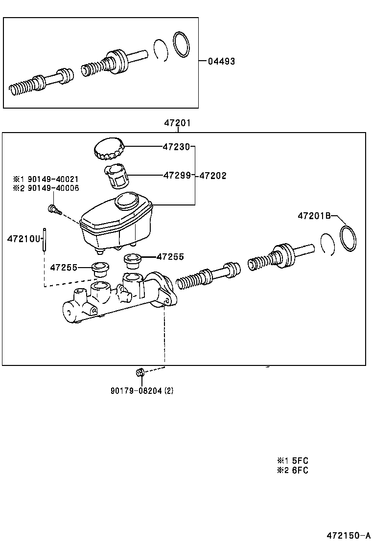 Toyota 04493-2A020 CYLINDER KIT, BRAKE MASTER