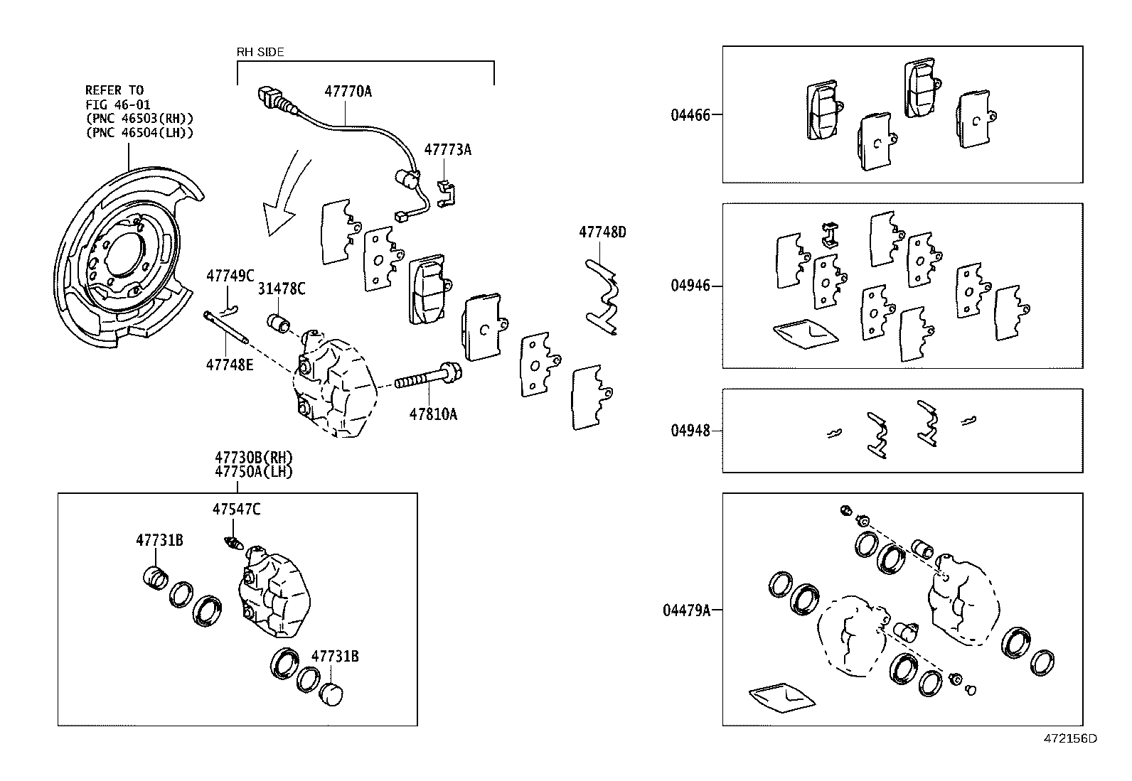 Toyota 04479-50140 CYLINDER KIT, DISC BRAKE, REAR