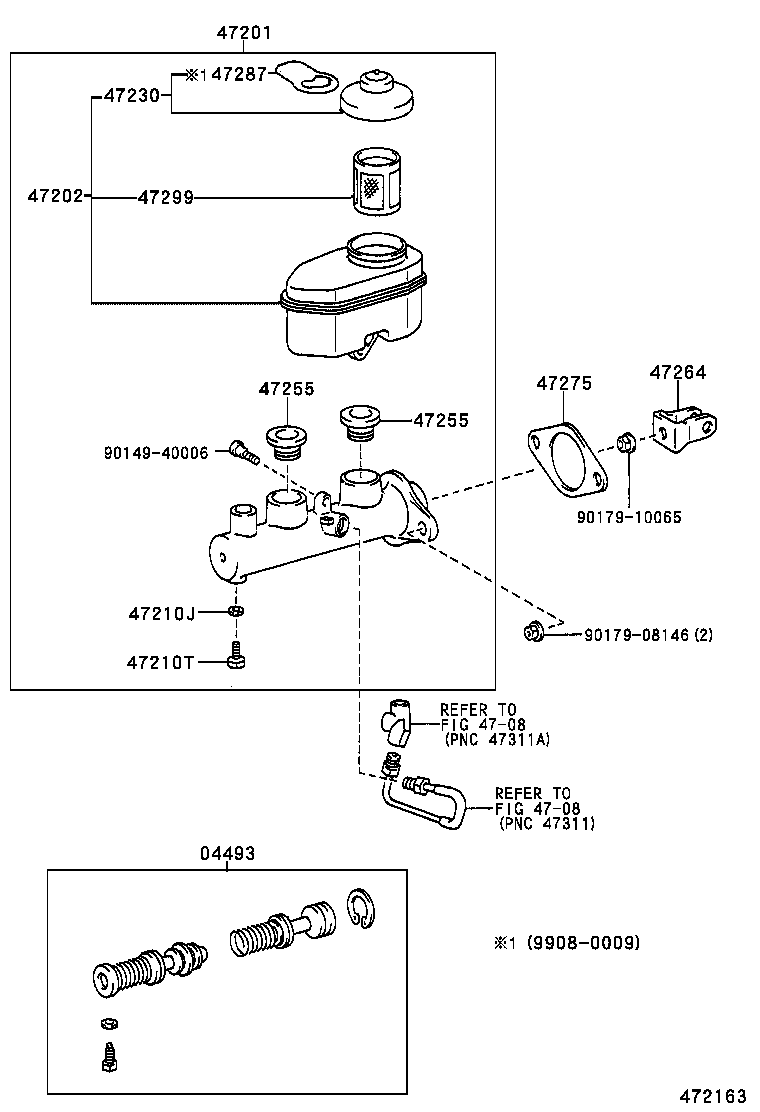 47201-33220 CYLINDER SUB-ASSY, BRAKE MASTER product image