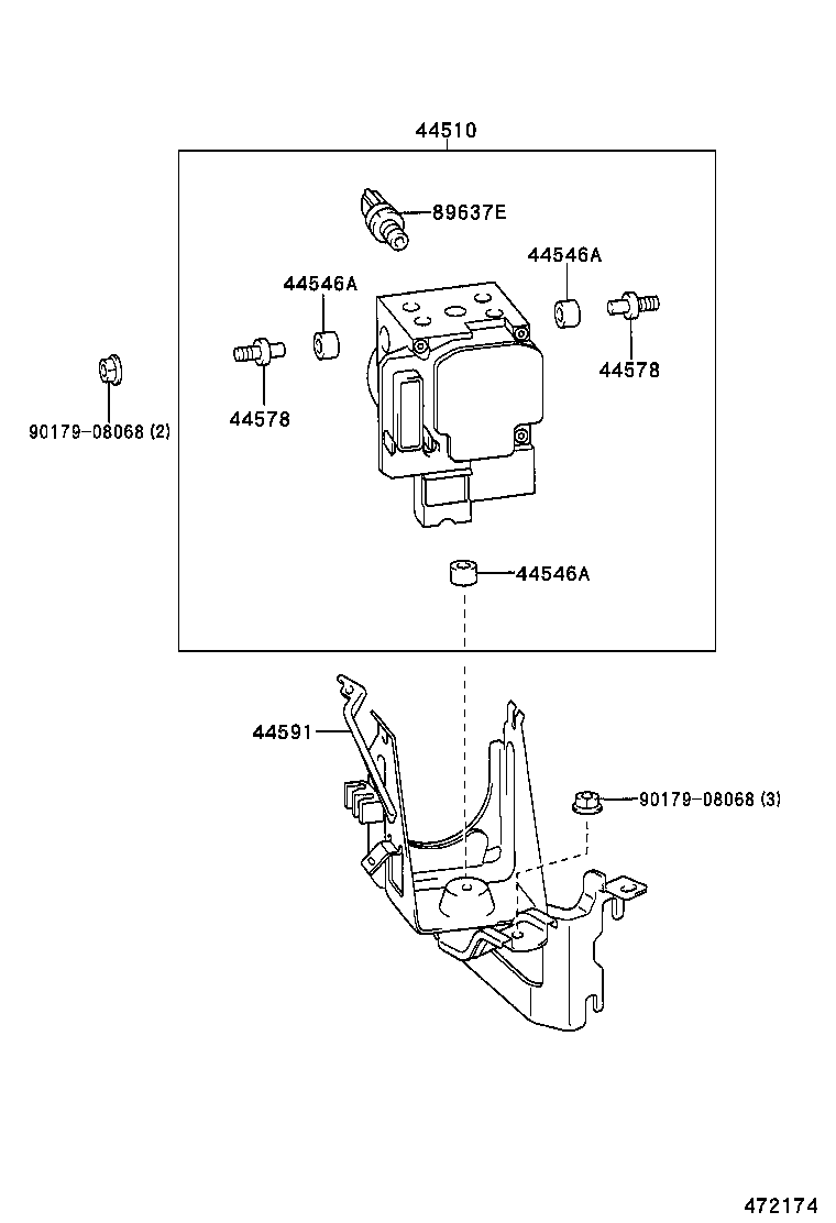 44551-08010 TUBE, BRAKE ACTUATOR, NO.1 product image