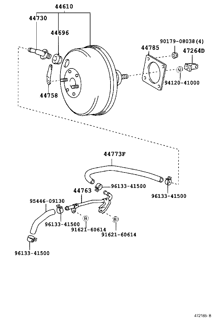 44774-12410 HOSE, UNION TO CONNECTOR TUBE product image