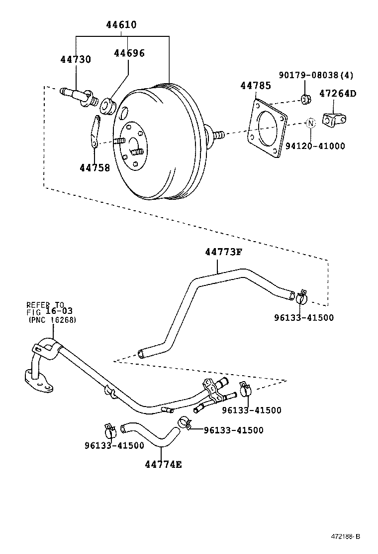 44774-12410 HOSE, UNION TO CONNECTOR TUBE product image