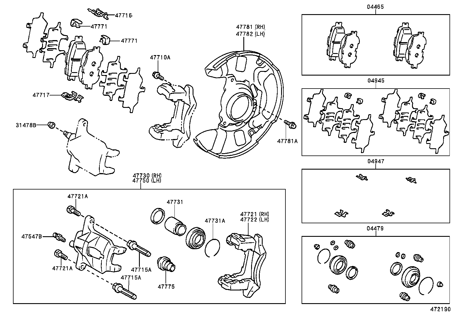 04465-1A010 PAD KIT, DISC BRAKE, FRONT product image
