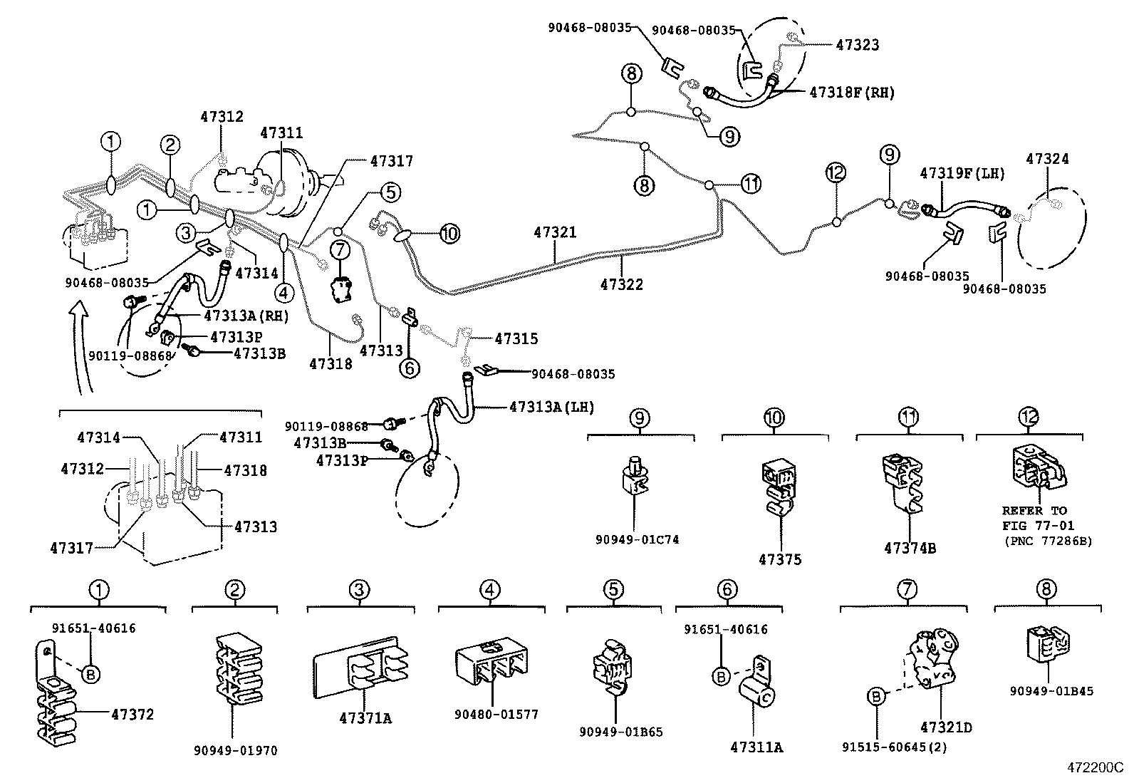 47322-12430 TUBE, REAR BRAKE, NO.2 product image