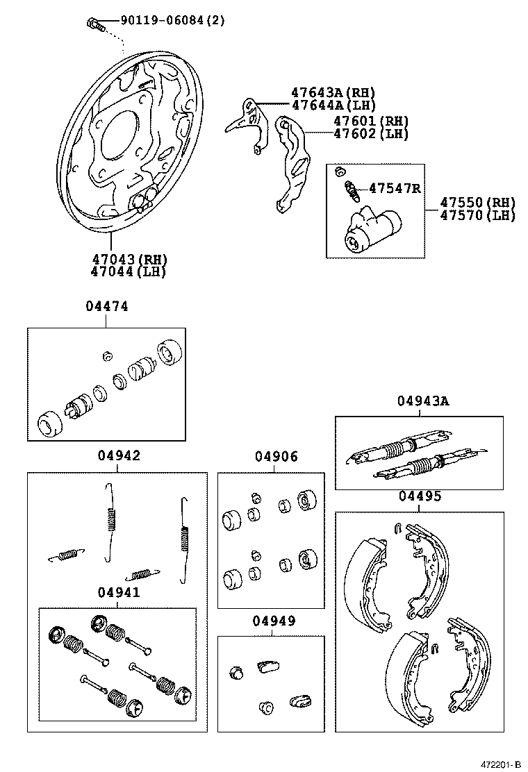 04495-52020 SHOE KIT, REAR BRAKE product image