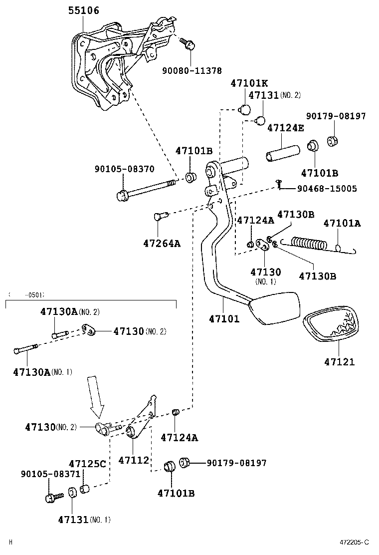 Toyota 47112-34031 LEVER, BRAKE PEDAL