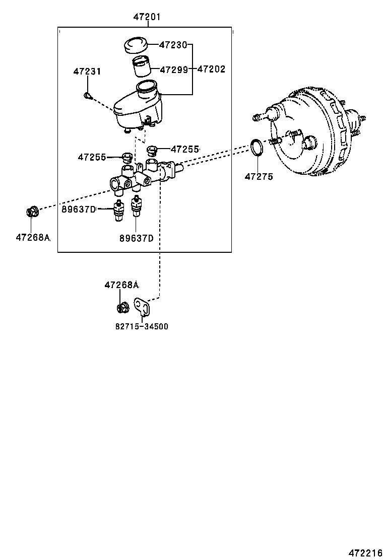 47201-0C040 CYLINDER SUB-ASSY, BRAKE MASTER product image